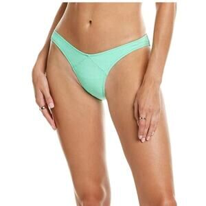 Solid & Striped The Sienna crinkle seafoam green bikini bottom ruched Size S New